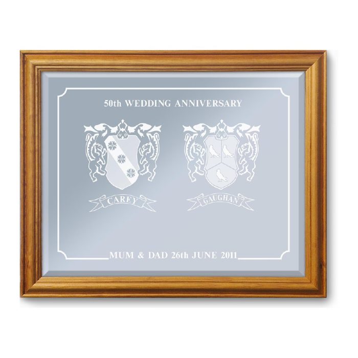 Double Family / County, Coat of Arms on a Bevelled or Plain Mirror - Image 2