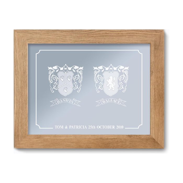 Double Family / County, Coat of Arms on a Bevelled or Plain Mirror
